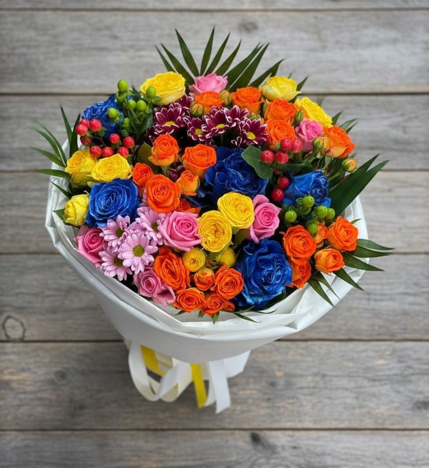 Букет цветов из: Розы и Хризантемы в Холбоне