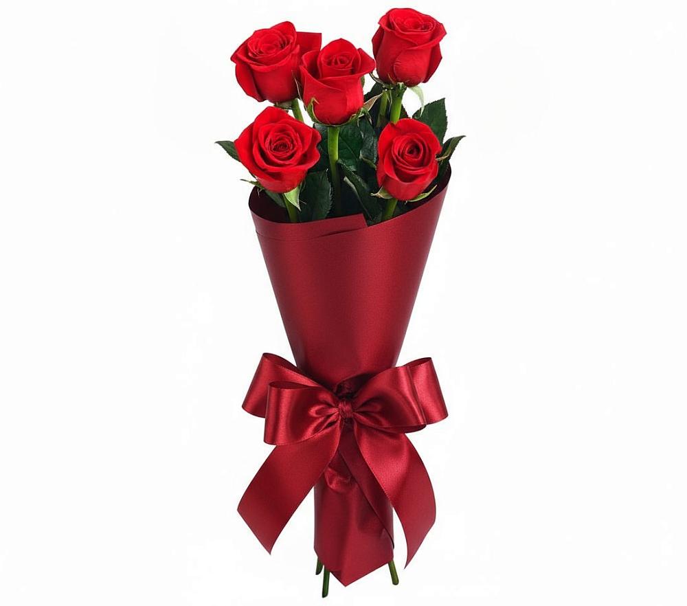 Букет 5 Красных роз Эдлесс Лав в Холбоне