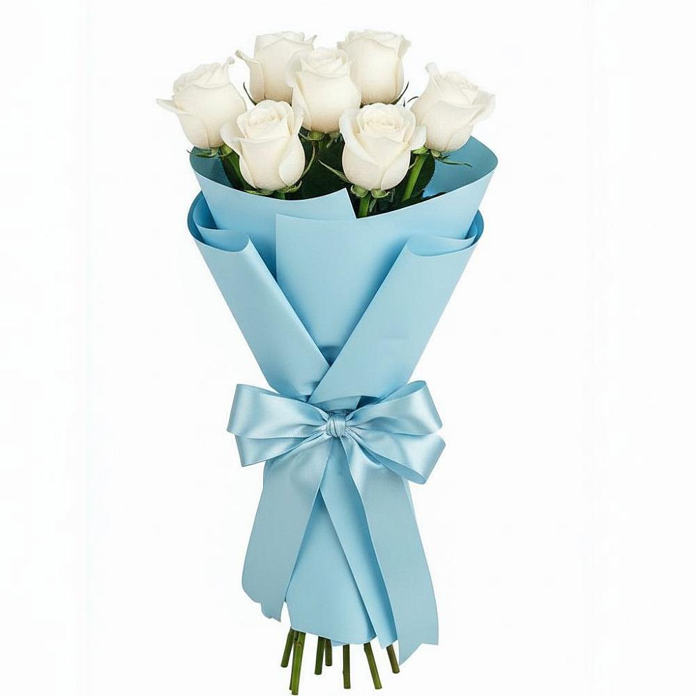 Букет 7 белых роз Проуд в Холбоне