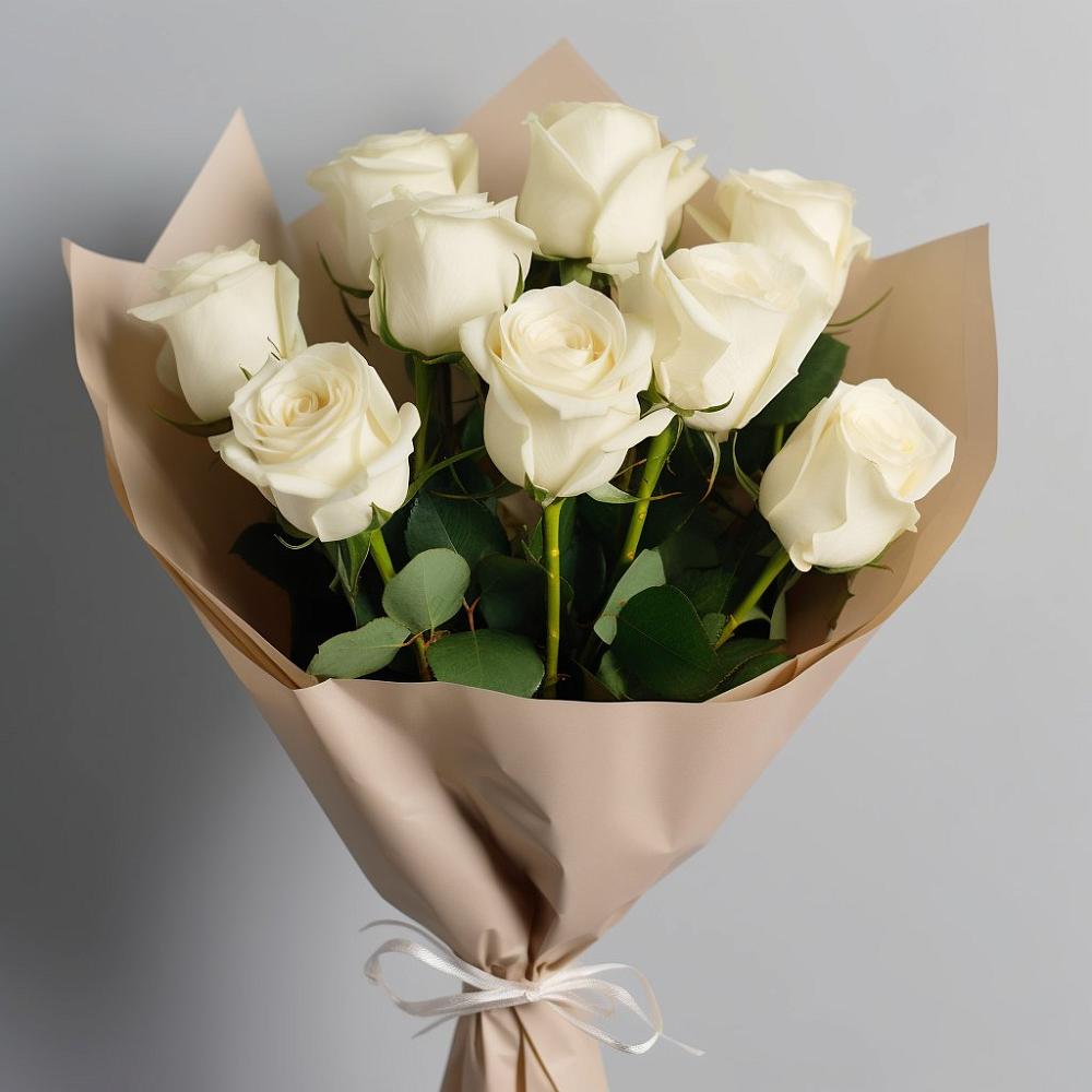 Букет 9 Белых роз Эдлесс Лав в Холбоне