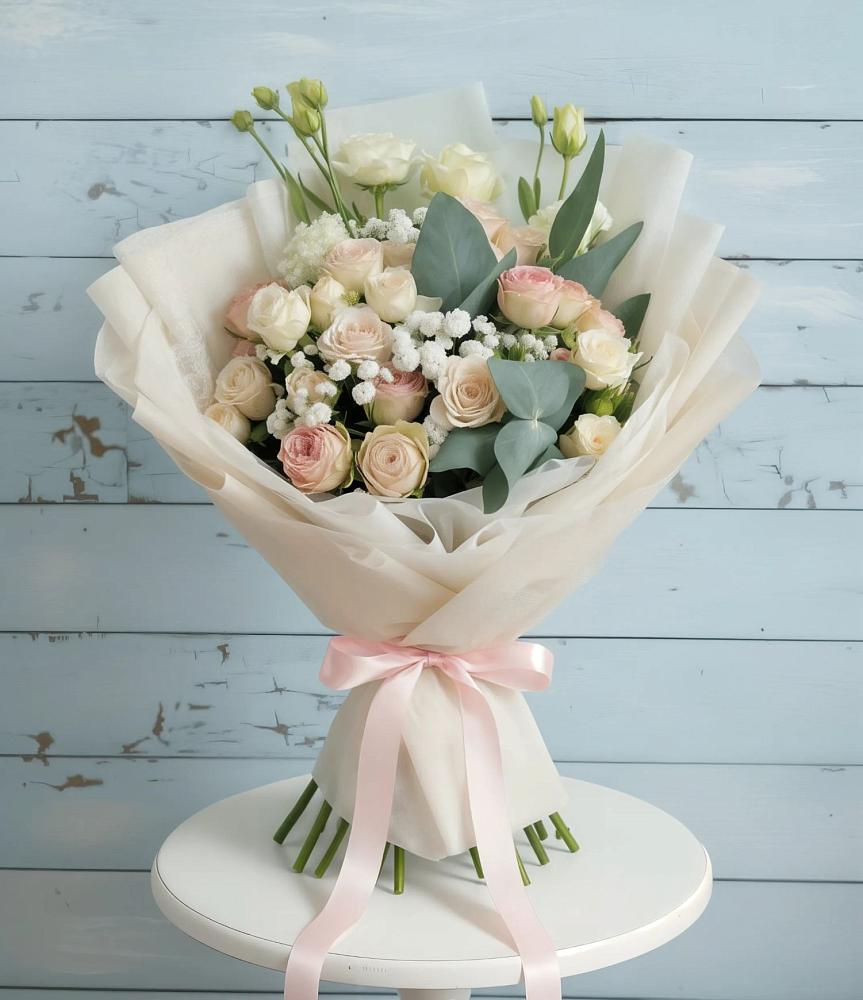 Букет цветов из: Розы и Лизиантусы в Холбоне