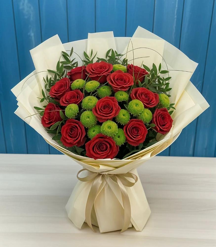 Букет цветов из: Розы и Хризантемы в Холбоне